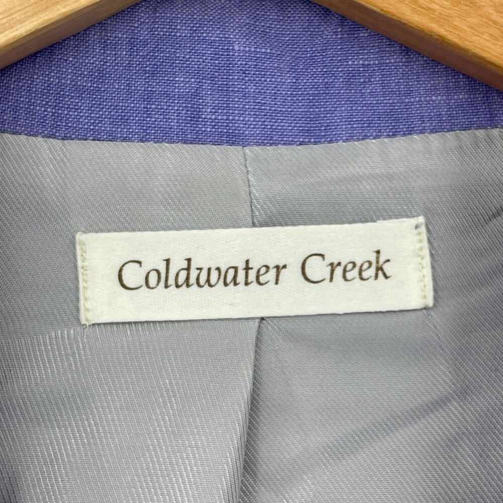 Coldwater Creek Purple Linen Blend Open Front Blazer Jacket - Picture 5 of 10